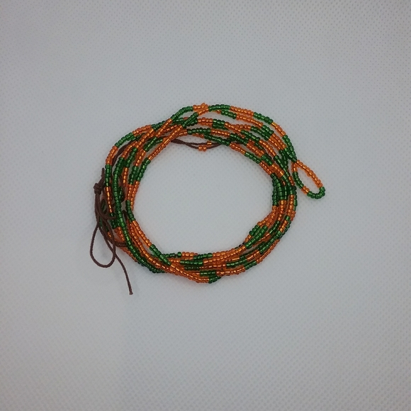 Orange/Green Waist Beads Chain - Picture 2 of 3